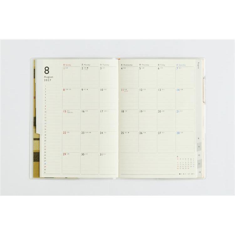 2026年12月始まり手帳 月間 B6 クレールインデックス3 チェック