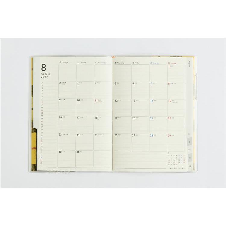 2026年12月始まり手帳 月間 B6 クレールインデックス5 月曜始まり チェック