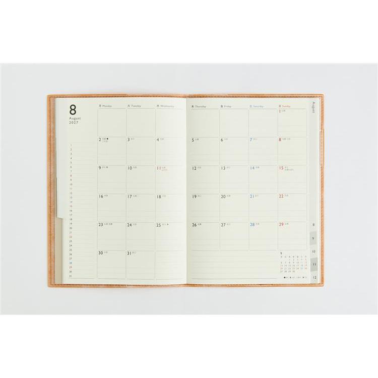 2026年12月始まり手帳 月間 A5 ディアクレールラプロ2 月曜始まり オレンジ
