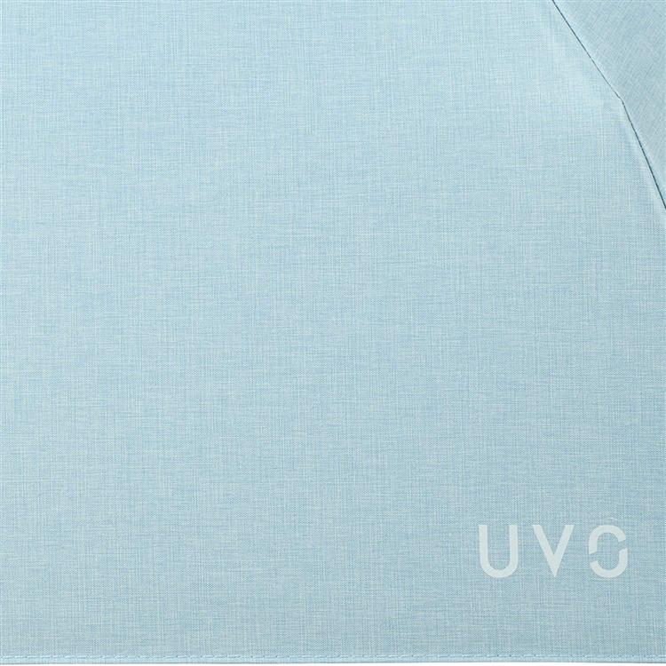折りたたみ傘 晴雨兼用 UVO 5段無地 サックス サックス