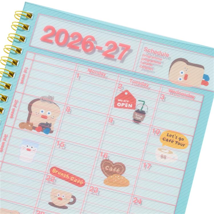 2026年4月始まり手帳 月間 B6変形 ノートブックカレンダー S・縦型 ブランチブラザー トースト トースト