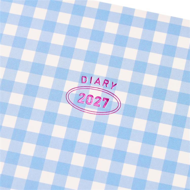 2026年12月始まり手帳 週間ブロック B6 ハードカバー ギンガムチェック ブルー ブルー