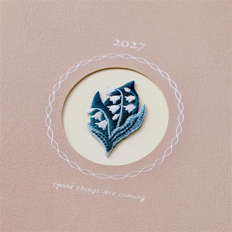 2026年12月始まり手帳 週間レフト B6 ワンポイント刺繍 スズラン スズラン