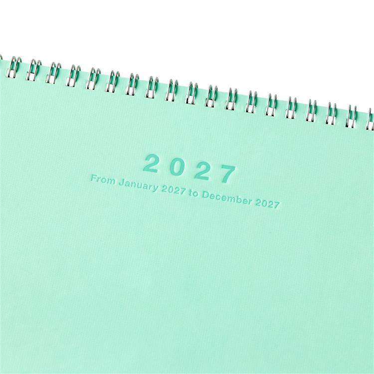 2027年1月始まり 月間 ノートブックカレンダー マグネット ミント