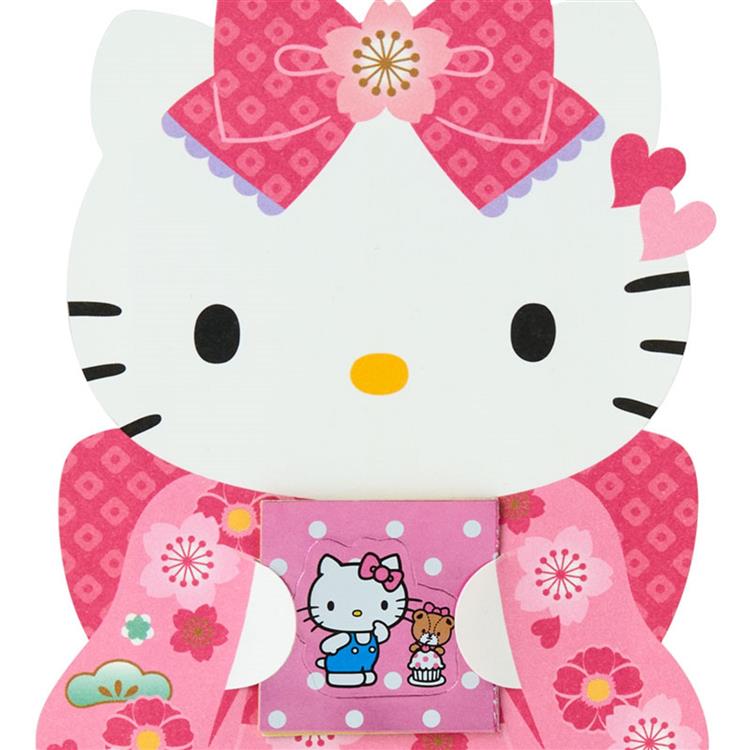 年賀ぽち袋 サンリオキャラクターズ ハローキティ 着物 シール付き 3枚入り ハローキティ