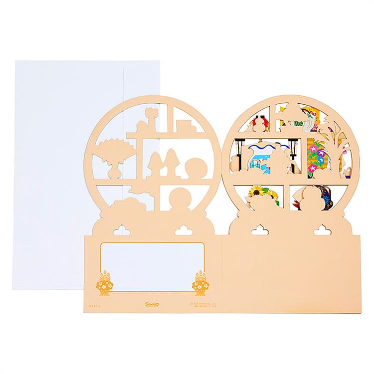 和風クリスマスカード 丸棚カレンダー