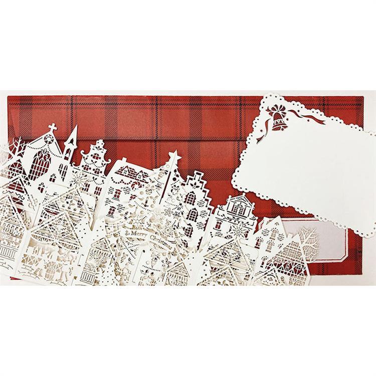 クリスマスカード 立体 白いクリスマスマーケット