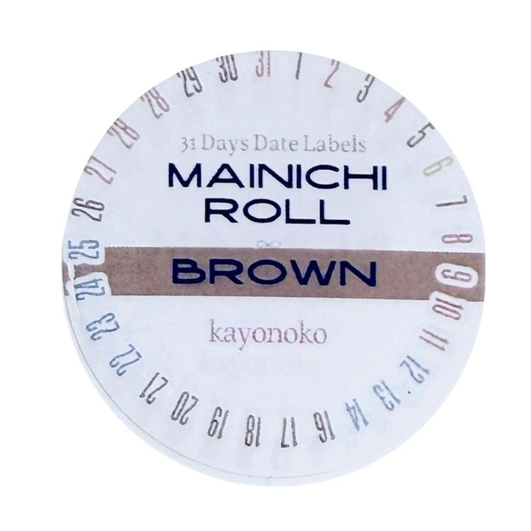 ラベラーシール ダイカット 毎日ロール 茶 茶