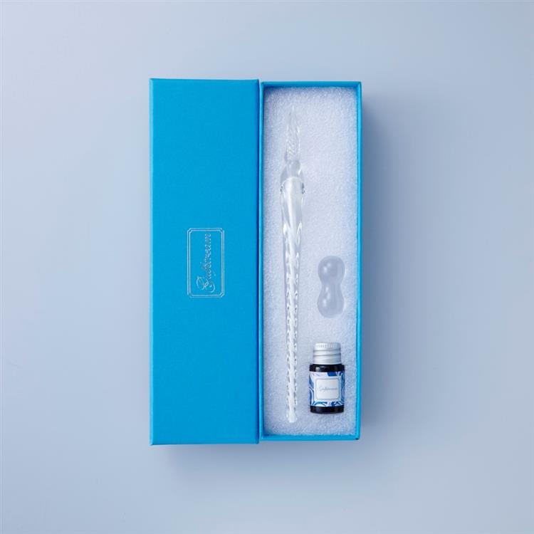 ガラスペン インク&ペンレストセット ホワイト