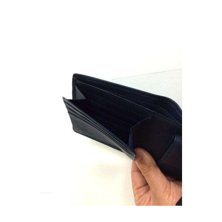 ジャパンホルス 二つ折り財布 ネイビー ネイビー