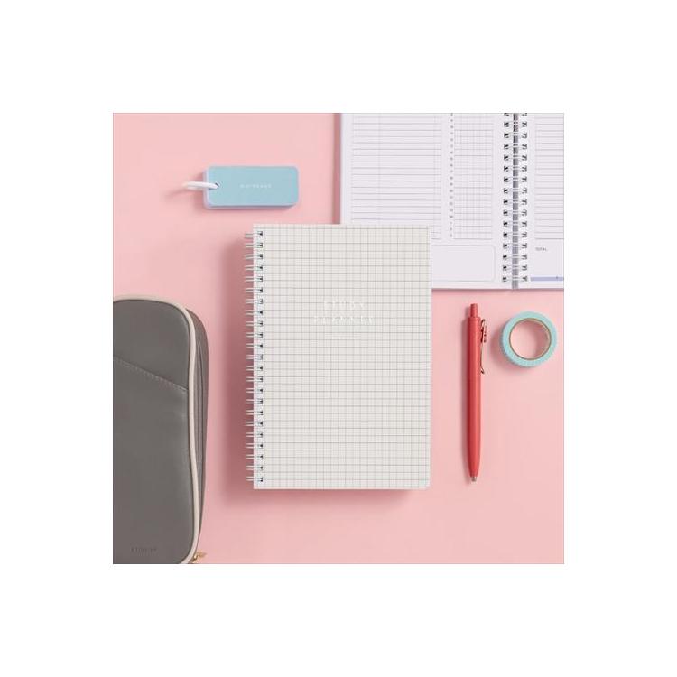 スタディプランナー リングノートタイプ A5変型 デイリー ホワイトチェック ホワイトチェック