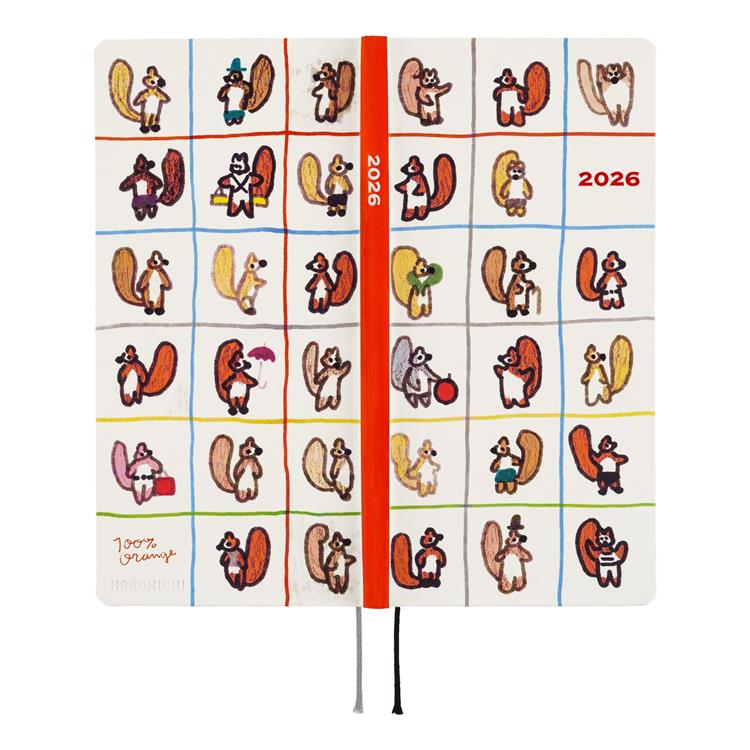 2026年4月始まり weeks 100%ORANGE りすのおひっこし ほぼ日手帳