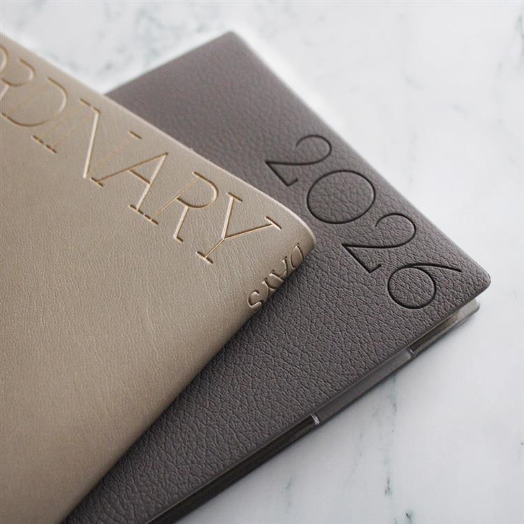 2026年1月始まり手帳 週間レフト B6 オーディナリー グレー グレー