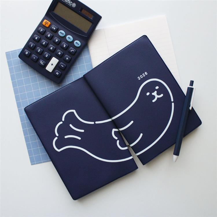 2026年4月始まり手帳 月間 B6 フルカラー アザラシ ネイビー ネイビー