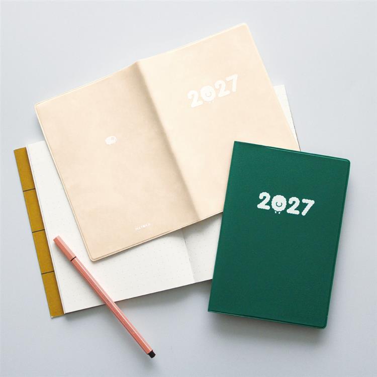 2027年1月始まり手帳 月間 B6 モコモコ グリーン グリーン
