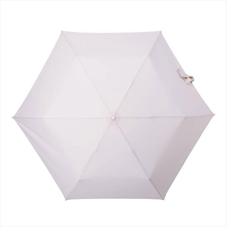 晴雨兼用　折りたたみ傘　ピーチドロップ耐風　ミニ　オフホワイト