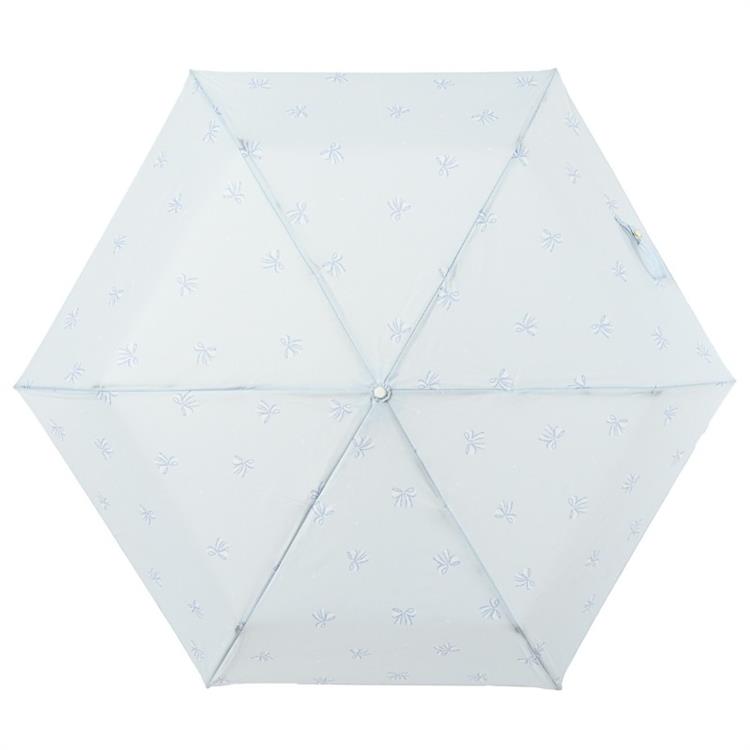 折りたたみ傘 チェックリボンスレンダーミニ ブルー ブルー