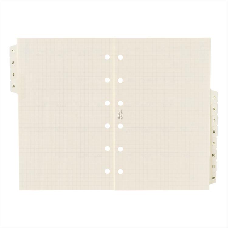 2025年12月始まりシステム手帳用リフィル ミニ6 月間ダイアリー6 カレンダー+方眼メモタイプ