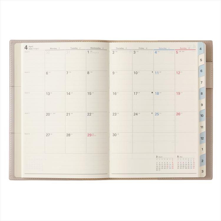 2026年4月始まり手帳 週間バーチカル B6 NOLTY キャレル2 ベージュ
