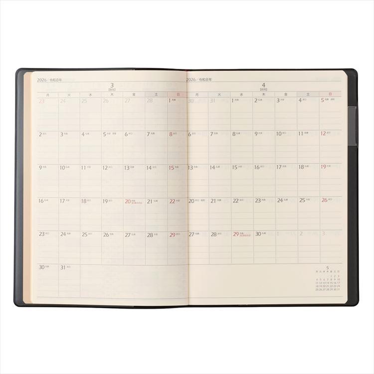 2026年4月始まり手帳 週間レフト A5 NOLTY リフレ3 ブラック