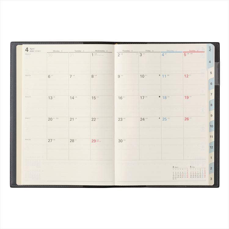 2026年4月始まり手帳 週間レフト A5 NOLTY アクセス1 ブラック ブラック