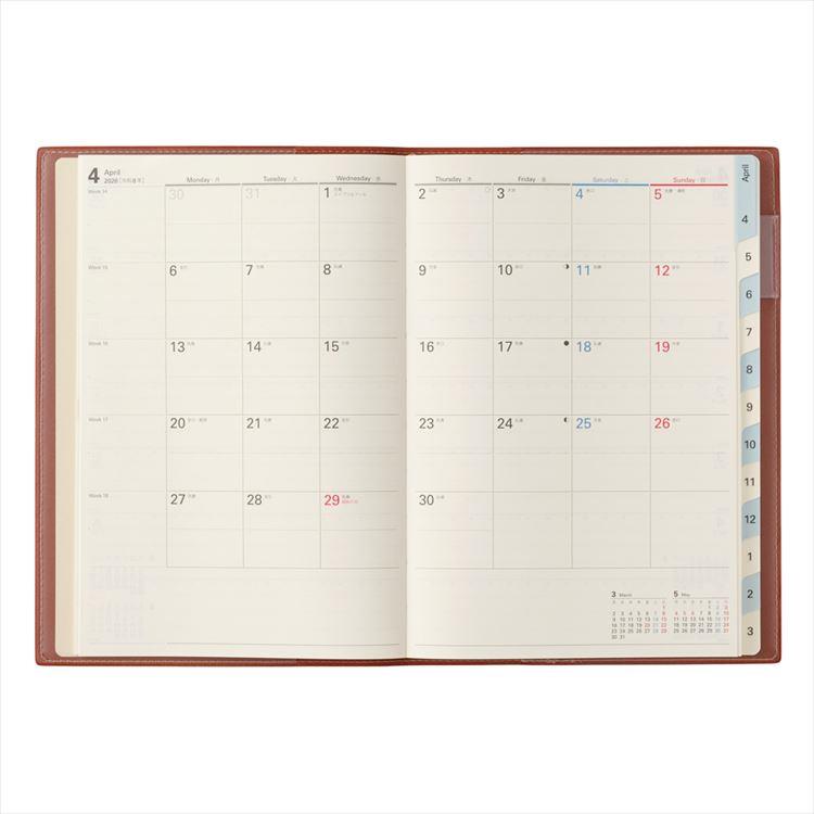 2026年4月始まり手帳 週間レフト A5 NOLTY アクセス1 オレンジ オレンジ