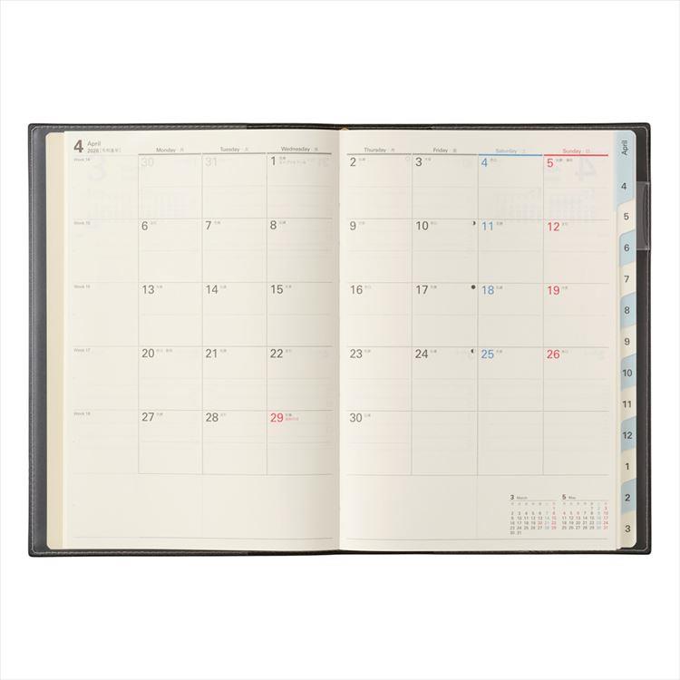 2026年4月始まり手帳 週間ブロック A5 NOLTY アクセス5 ブラック ブラック