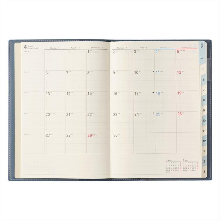 2026年4月始まり手帳 週間バーチカル A5 NOLTY アクセス4 ブルー ブルー