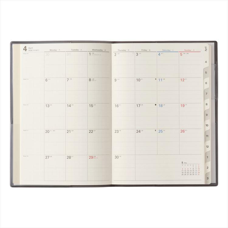2026年4月始まり手帳 月間 B6 NOLTY アクセス Depot ブラック ブラック