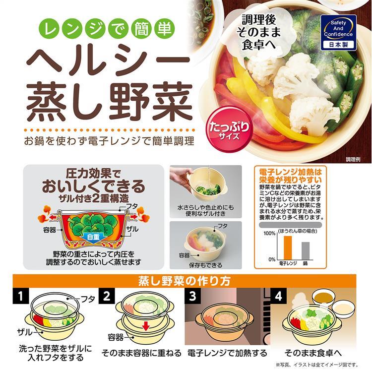 レンジでヘルシー蒸し野菜・たっぷりサイズ 1L