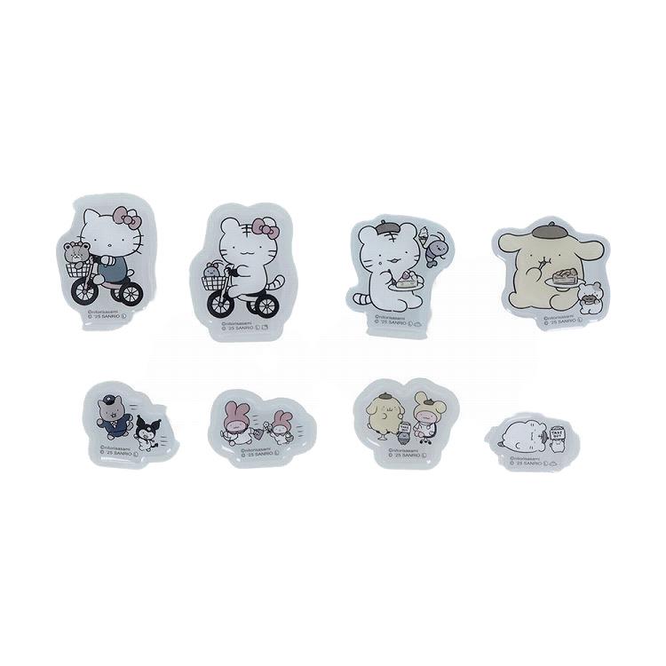 ぷっくりシール ホワイトタイガーとブラックタイガー×サンリオキャラクターズ ピンク ピンク