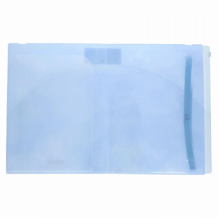 ゴムバンド付きクリアファイル 5P+F A4 ライトブルー ライトブルー