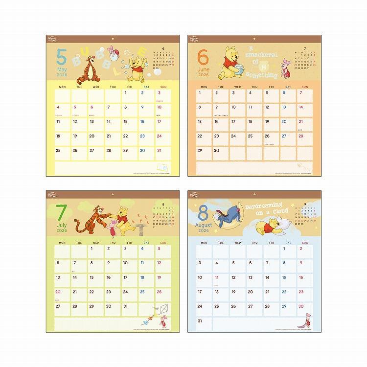 2026年1月始まりカレンダー 壁掛け スクエア くまのプーさん