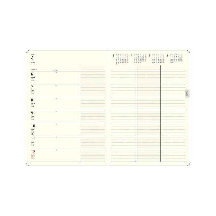 2025年12月始まり手帳 週間レフト A6 ミル E7777 ネイビー ネイビー