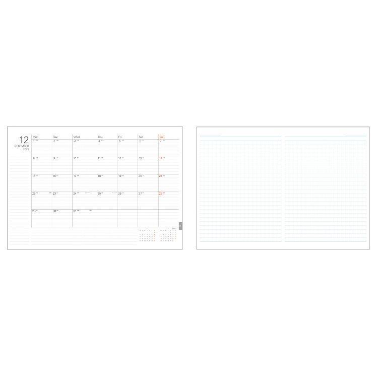 2025年12月始まり 月間 B5 フォルダイアリー PU合皮 ブラック ブラック