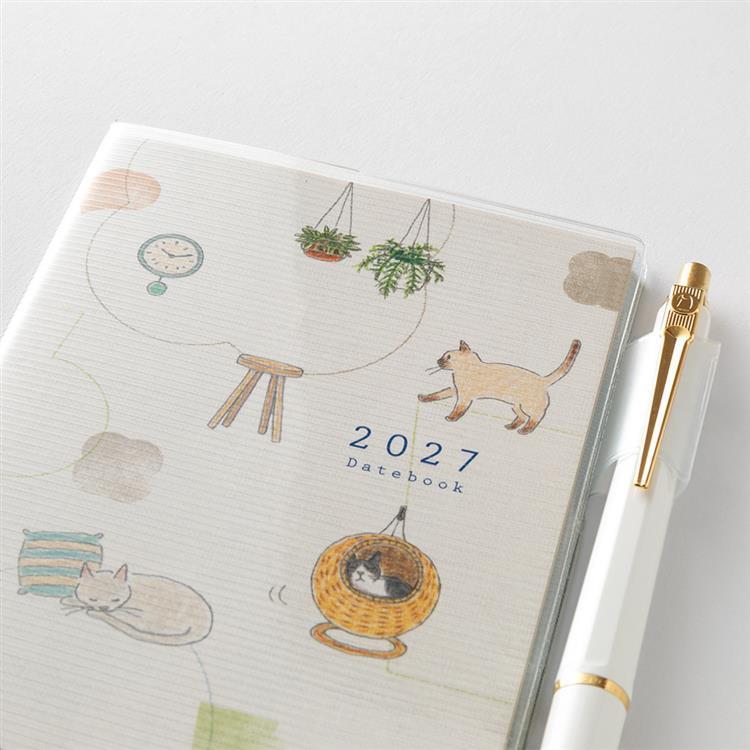 2027年1月始まり手帳 月間 B7 スリム ネコ ネコ