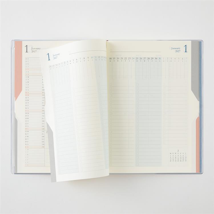 2026年12月始まり手帳 月間 B6 ToDoダブル 水色 水色
