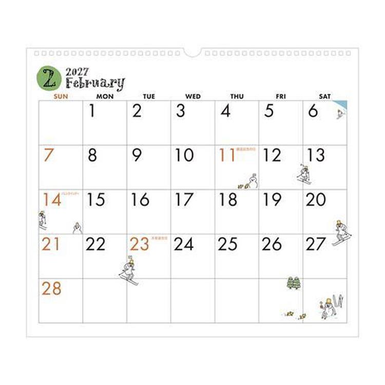 2027年1月始まりカレンダー L 壁掛け オジサン柄 オジサン柄