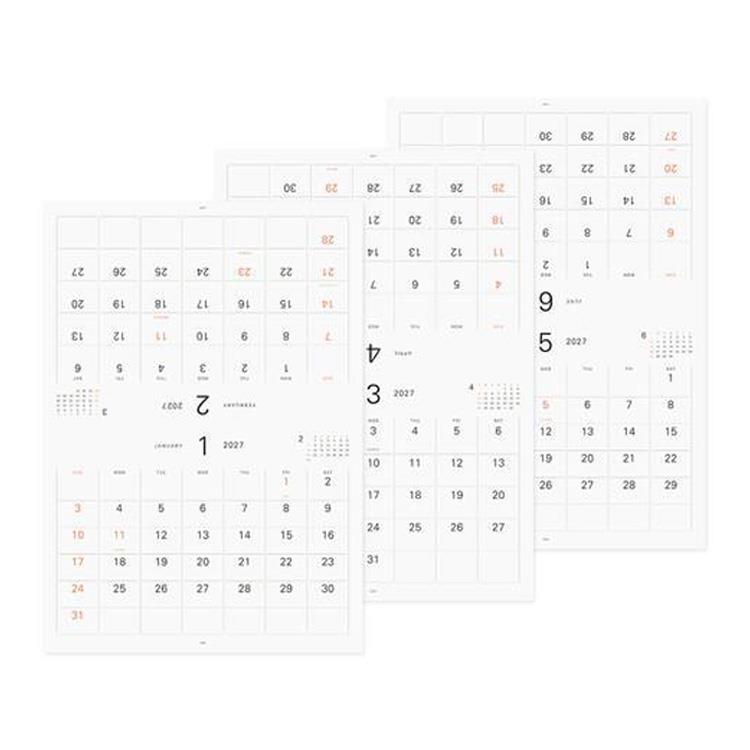 2027年1月始まり ハンガーカレンダー 壁掛け ホワイト