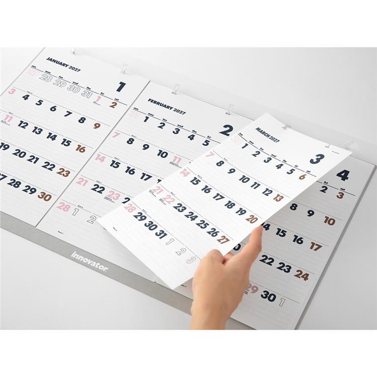 2027年1月始まりカレンダー イノベーター 壁掛け 3ヵ月