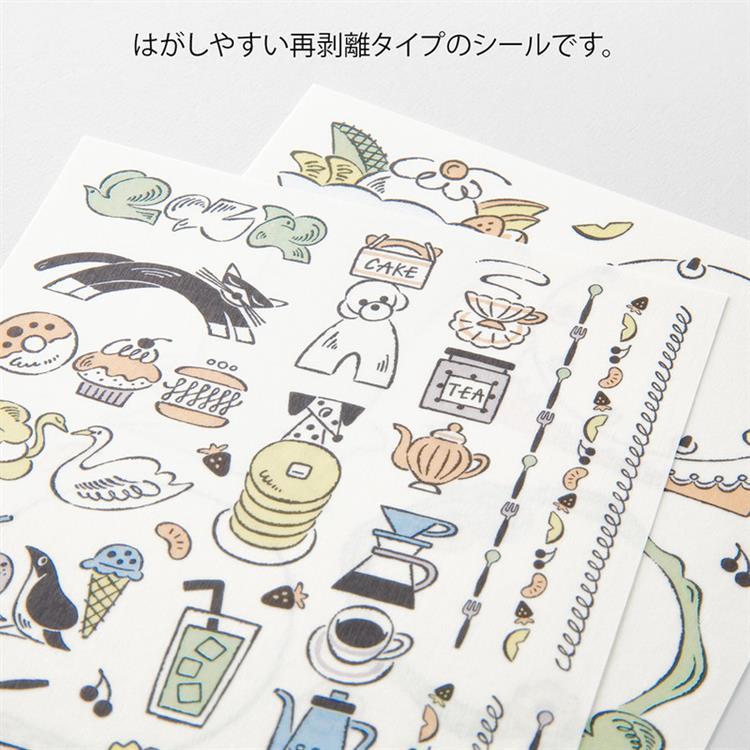 シール ゆるログ 2枚入 スイーツと動物柄 スイーツと動物柄