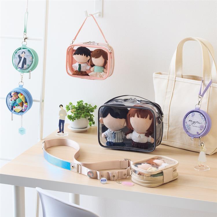 ミファ デコレーションボックスポーチ ミニミニ ワイド ブルー ブルー