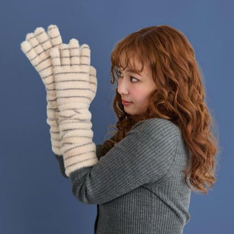 ヨキ ロングロングニットグローブ アイボリー アイボリー