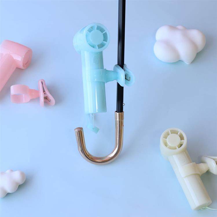 日傘クリップ付き 小型ジェットファン イエロー 扇風機 イエロー