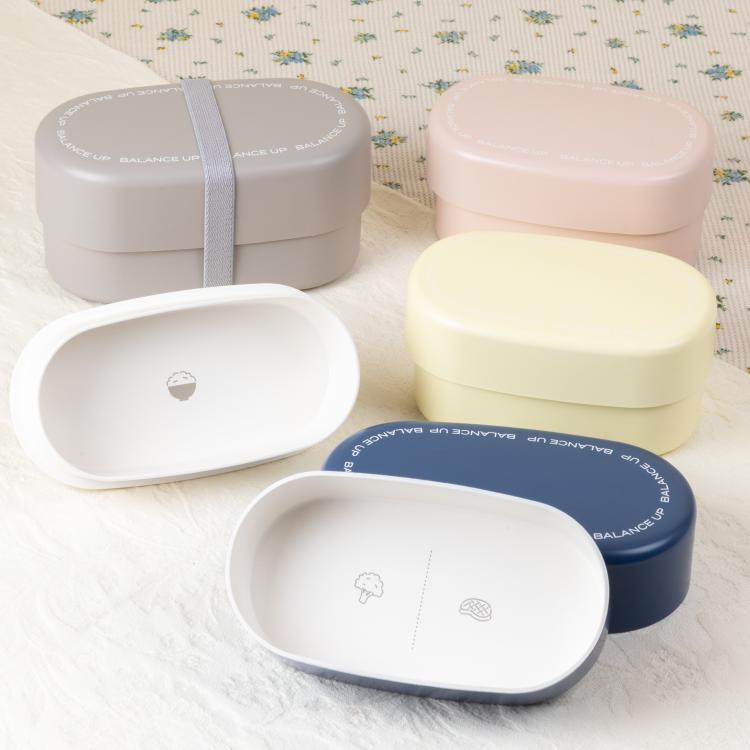 オーバルランチボックス 570ml ピンクベージュ バランスアップ お弁当箱【ロフト限定】 ピンクベージュ