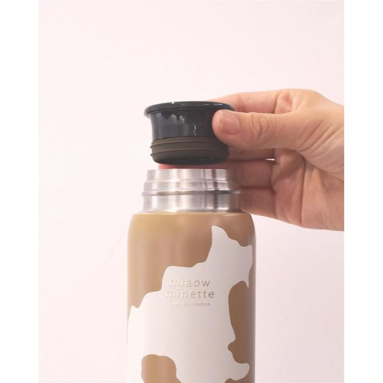 ねこみみステンレスマグボトル 490ml ベージュ 水筒 ベージュ