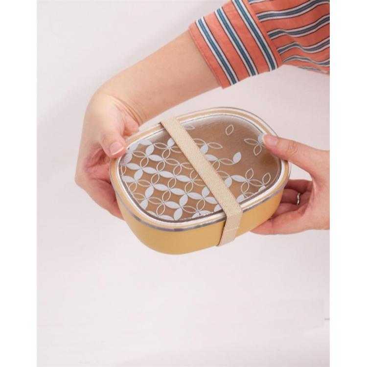 クリア一段弁当 610ml ゴールド お弁当箱 ゴールド