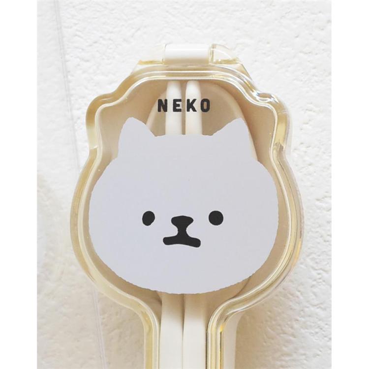 お顔コンビセット&ハーフケース 18cm みるくねこ ホワイト