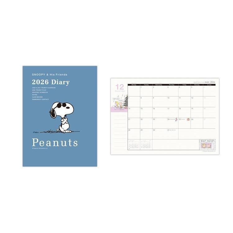 2025年10月始まり手帳 月間 A6 スヌーピー ジョークール スモーキーブルー ジョークール