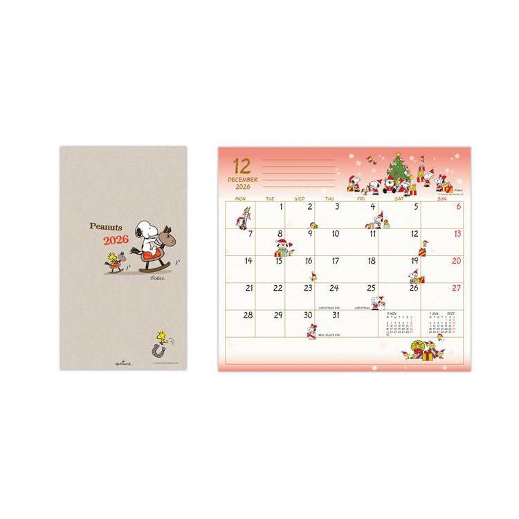 2025年10月始まり手帳 月間 B7 ピーナッツ スヌーピーと木馬 スヌーピーと木馬